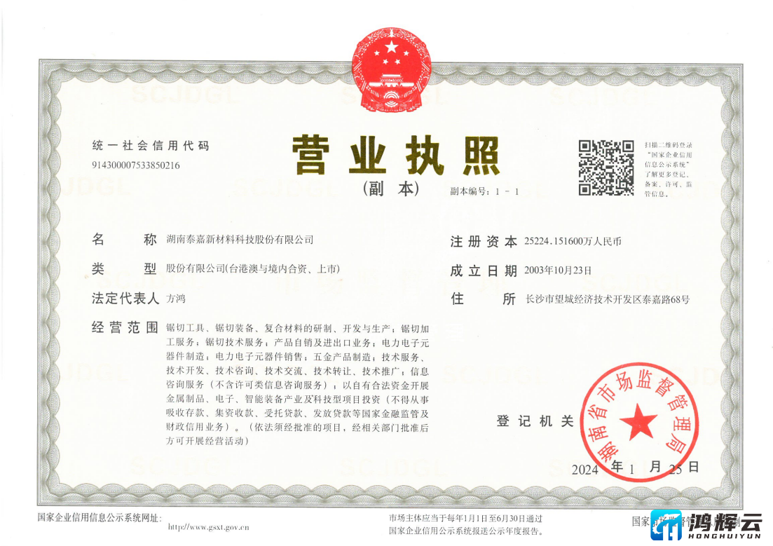 湖南泰嘉新材料科技股份有限公司